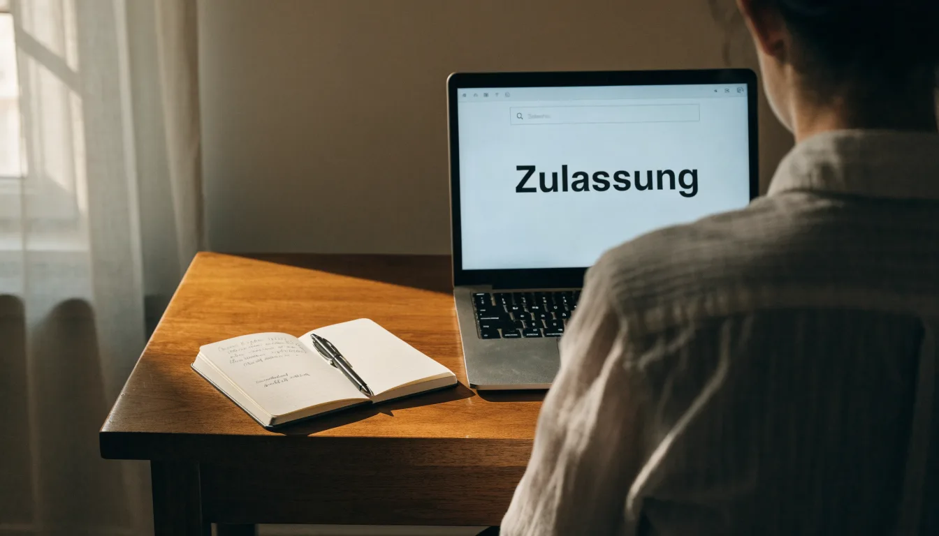 Ein aufgeschlagenes Buch mit leeren Seiten liegt neben einem Füllfederhalter auf einer Holzplatte, Fensterlicht fällt von links.