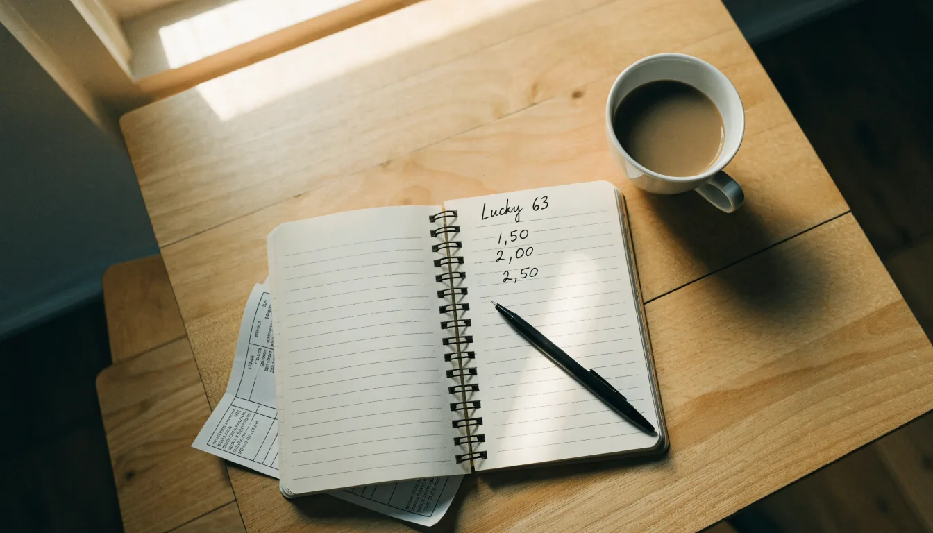 Ein aufgeschlagenes leeres Notizbuch mit Kugelschreiber neben einer Tasse Kaffee auf einem Tisch am Fenster.