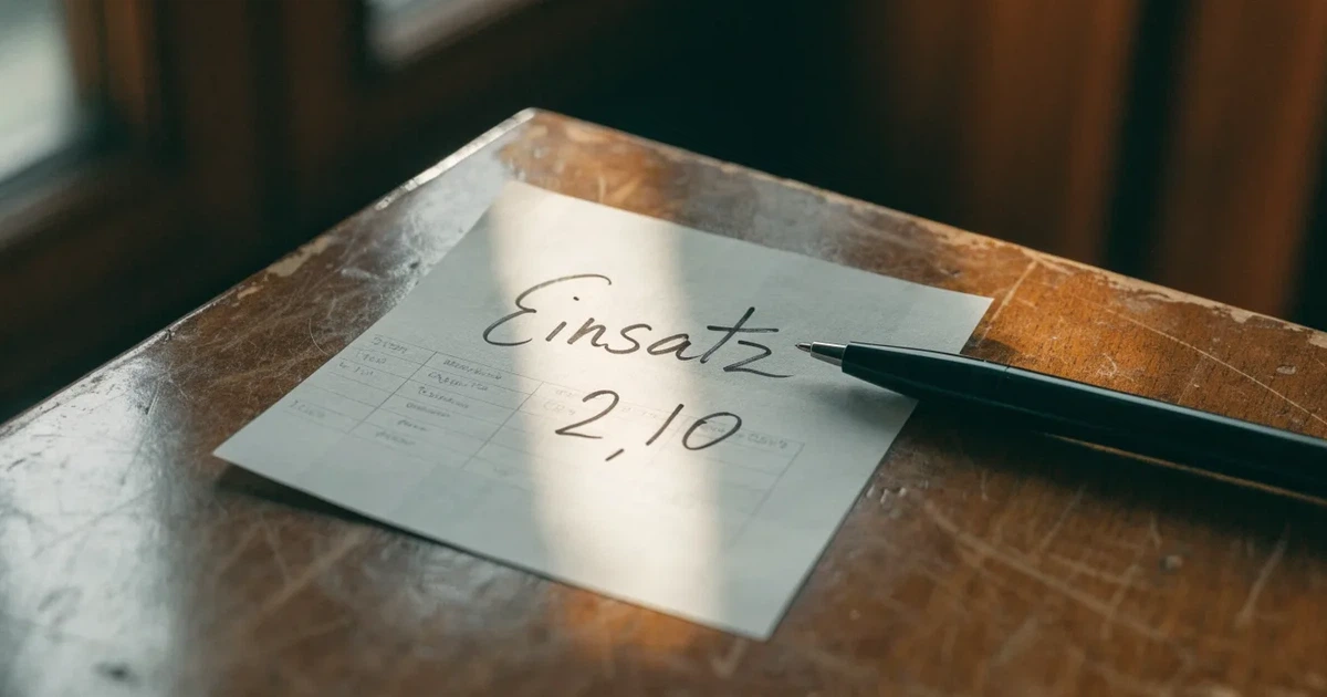 Ein leerer Wettschein aus Papier liegt neben einem Stift auf einer hölzernen Theke, weiches Licht fällt von der Seite ein.